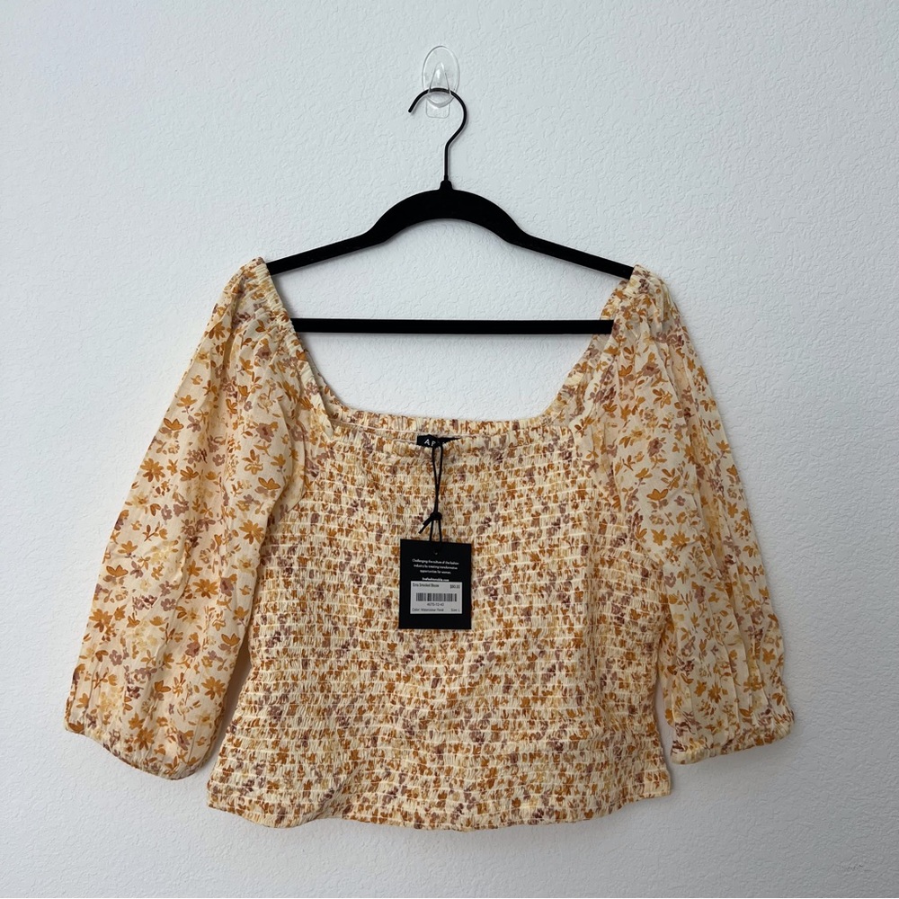 NWT Able Erna Smocked Blouse Size L